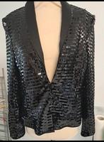 Zwarte pailletten blazer, Zwart, Zo goed als nieuw, Jasje, Maat 36 (S)