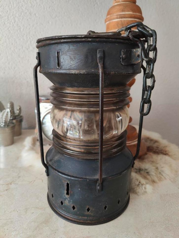 Scheeps lamp(1880-1920) met  Kosmos Brenner Petroleumla, Verzamelen, Scheepvaart, Gebruikt, Gebruiksvoorwerp, Motorboot of Zeilboot