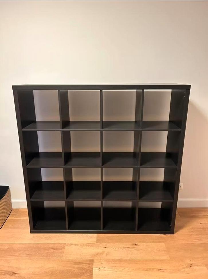 3x 16 vaks kallax open kast vakkenkast 4x4 zwart Ikea, Huis en Inrichting, Kasten | Ladekasten, Zo goed als nieuw, 100 tot 150 cm