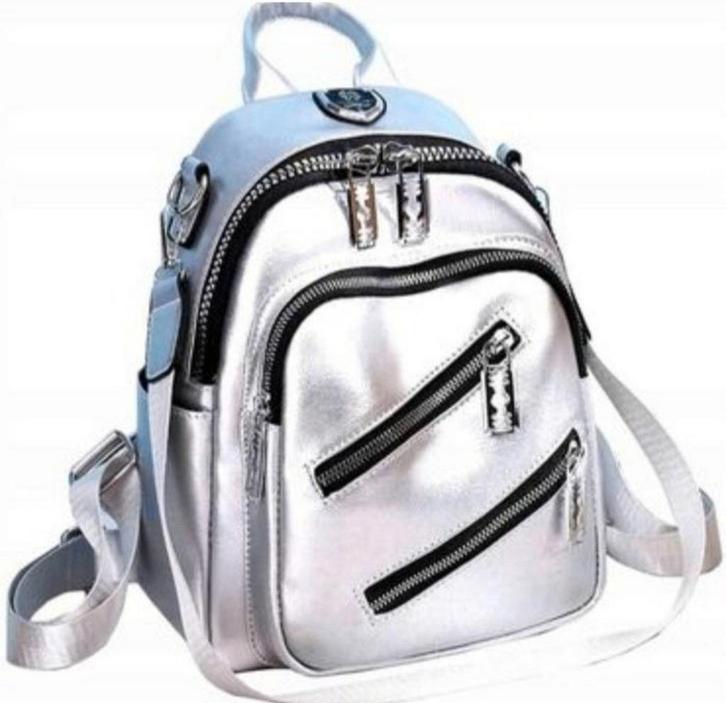 Zilveren damesrugzak handtas Nieuw Tas Damestas, Sieraden, Tassen en Uiterlijk, Tassen | Rugtassen, Nieuw, Ophalen of Verzenden