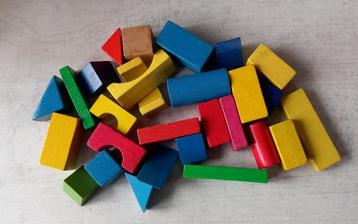 klein partijtje vintage houten blokjes beschikbaar voor biedingen