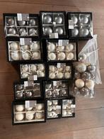 Glazen kerstballen taupe/wit, Diversen, Kerst, Ophalen, Gebruikt