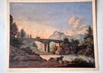 Originele tekening 19e eeuw , Zwitsers landschap, Verzenden