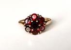 Gouden vintage ring granaat granaten maat 17,5, Sieraden, Tassen en Uiterlijk, Ringen, Ophalen of Verzenden, Zo goed als nieuw