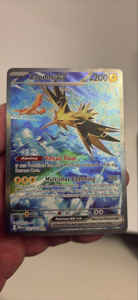 Pokemon Zapdos ex - Mew 202/165, Hobby en Vrije tijd, Verzamelkaartspellen | Pokémon, Zo goed als nieuw, Ophalen of Verzenden