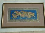 INDIA oud schilderij op zijde Indische olifanten elephants, Antiek en Kunst, Ophalen of Verzenden