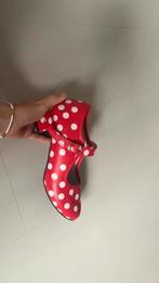 Rood met stipen hakken, Schoenen met lage hakken, Ophalen of Verzenden, Zo goed als nieuw, Rood