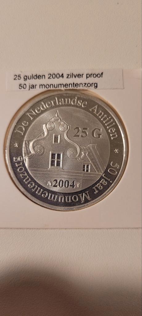 25 Gulden 2004 Zilver Proof - Monumentenzorg, Postzegels en Munten, Munten | Nederland, Losse munt, 2½ gulden, Koningin Beatrix