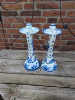 Delfts Blauw Kandelaars - Set van 2, Antiek en Kunst, Antiek | Kandelaars, Ophalen of Verzenden, Keramiek of Aardewerk