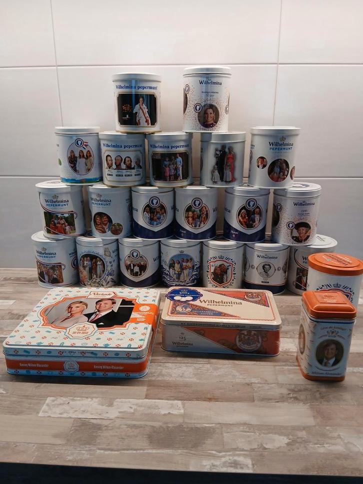 Verzameling Koninklijke Vintage pepermunt Blikken, Verzamelen, Blikken, Nieuw, Overige, Verkade, Ophalen of Verzenden