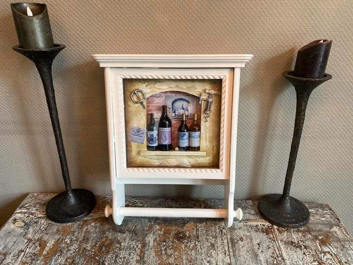 Wijnrekje met decoratieve wanddecoratie, Antiek en Kunst, Kunst | Schilderijen | Klassiek, Ophalen of Verzenden