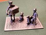 Straattafereel, zilveren miniatuur, Antiek en Kunst, Ophalen of Verzenden, Zilver