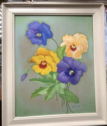 Stilleven, vanitas, bloemen, violen, bloem schilderij, plant beschikbaar voor biedingen