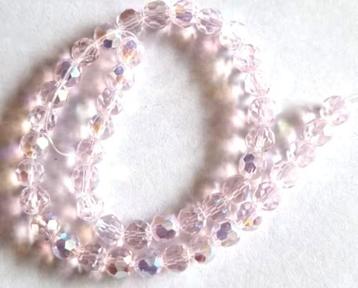 Streng roze kristal glas kralen met Ab glans 8 mm beschikbaar voor biedingen