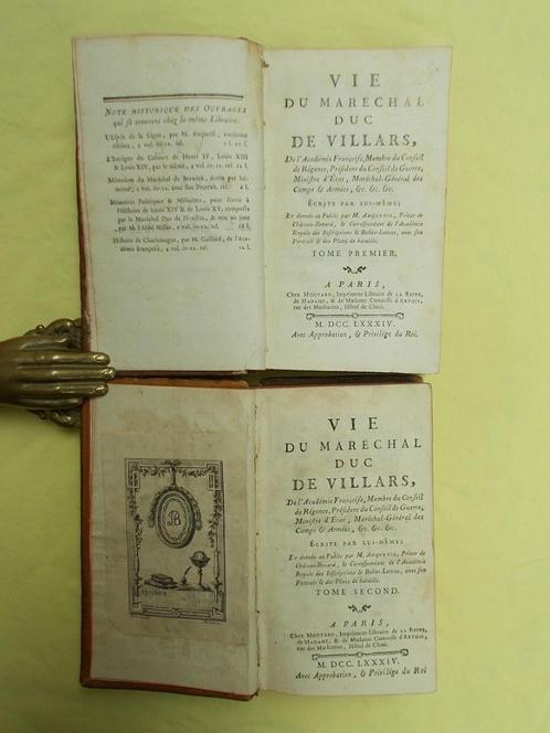 Vie du Marechal Duc de Villars 1784 met ex libris ophalen, Antiek en Kunst, Antiek | Boeken en Bijbels, Ophalen