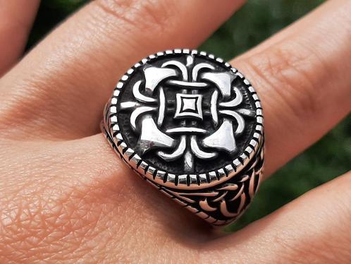 Vanoli - 925 zilveren heren ring keltische knoop maat 22,5, Sieraden, Tassen en Uiterlijk, Ringen, Nieuw, Heer, 20 of groter, Zilver
