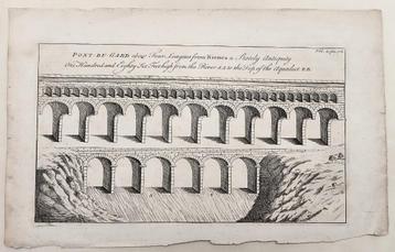 Ets/Gravure Aquaduct Pont-du-Gard 1744/1764 architectuur beschikbaar voor biedingen