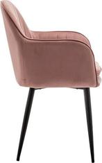 Eetkamerstoel met armleuningen en zwarte poten-Rose 4 Stuks, Huis en Inrichting, Stoelen, Ophalen, Nieuw, Vier, Metaal
