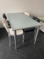 Glazen eethoek, Huis en Inrichting, Ophalen, Gebruikt, 50 tot 100 cm, Glas