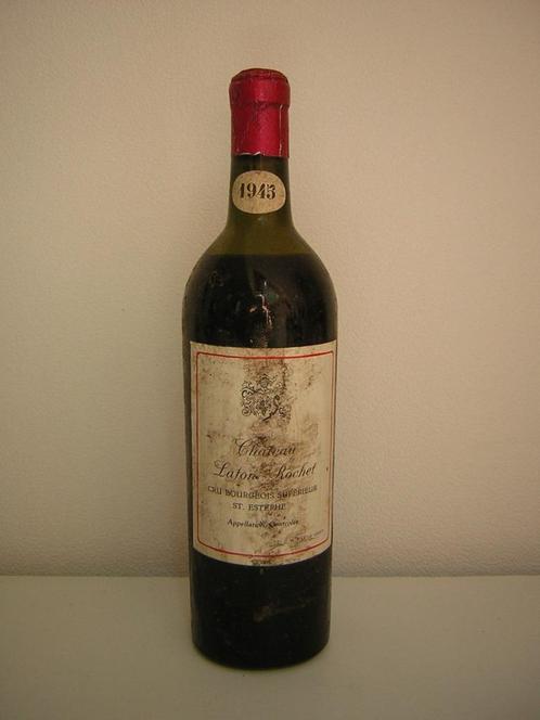 wijn 1945 Chateau Lafon Rochet Saint Estephe  80 Jaar Oud.., Verzamelen, Wijnen, Nieuw, Rode wijn, Frankrijk, Vol, Ophalen of Verzenden
