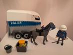 Playmobil politie paarden trailer met paard en agent, Ophalen of Verzenden, Zo goed als nieuw, Complete set