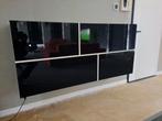 hoogglans zwarte hang wandkast, Huis en Inrichting, Kasten | Wandmeubels, Ophalen, Gebruikt, Met klep(pen), 150 tot 200 cm