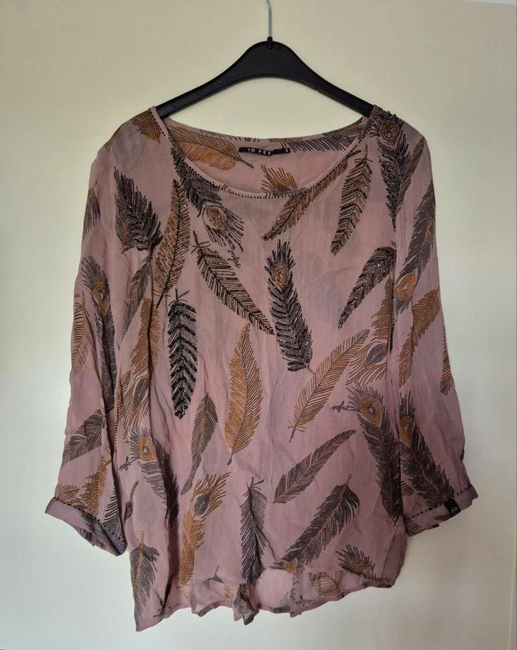 10 FEET Organza Top met Veren - Feestelijk!, Kleding | Dames, Blouses en Tunieken, Nieuw, Maat 38/40 (M), Roze, Ophalen of Verzenden