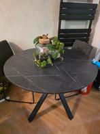 Ronde eettafel met marmerlook, Huis en Inrichting, Tafels | Eettafels, Rond, Ophalen of Verzenden, Zo goed als nieuw, Modern