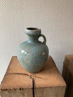Vintage Vaasje met Oor, Gebruikt, Blauw, Aardewerk of Porselein, Ophalen of Verzenden