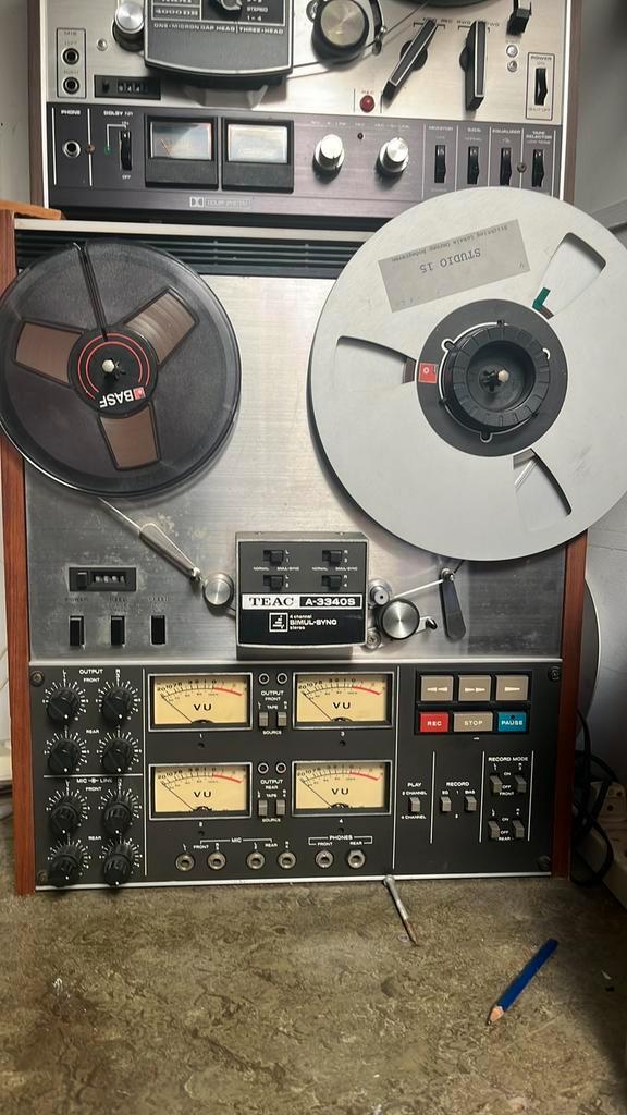 TEAC A-3340S – werkende 4-track reel-to-reel recorder, Audio, Tv en Foto, Bandrecorders, Bandrecorder, Ophalen of Verzenden