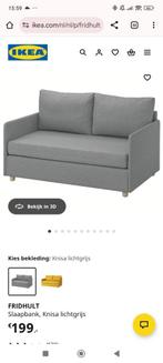 IKEA slaapbank lichtgrijs, Ophalen, Tweepersoons, Zo goed als nieuw, 120 cm