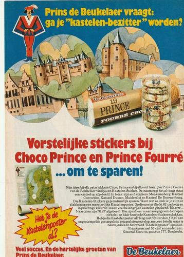 Retro reclame 1977 De Beukelaer kastelenposter spaaractie beschikbaar voor biedingen