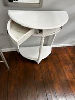 Witte Sidetable met Lade, Huis en Inrichting, Tafels | Sidetables, Ophalen, Gebruikt, Minder dan 50 cm, Overige vormen
