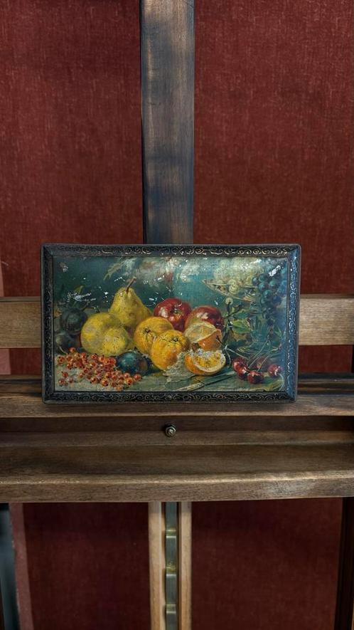 Antieke Decoratieve Doos met Fruit Stilleven, Antiek en Kunst, Antiek | Overige Antiek, Verzenden