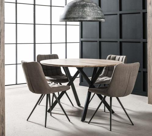 Ronde tafel Edison Eikenlook 120 cm, Huis en Inrichting, Tafels | Eettafels, Gebruikt, 100 tot 150 cm, 100 tot 150 cm, Vijf personen of meer