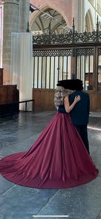 Bordeaux jurk, Ophalen of Verzenden, Zo goed als nieuw, Rood, Trouwjurk