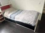 Flaxa Bed met lades hoofdbord en kastje, Ophalen, Gebruikt, 90 cm, Eenpersoons