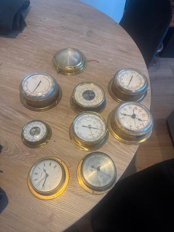 Vintage Scheepsklokken en Meters - Set van 8 beschikbaar voor biedingen