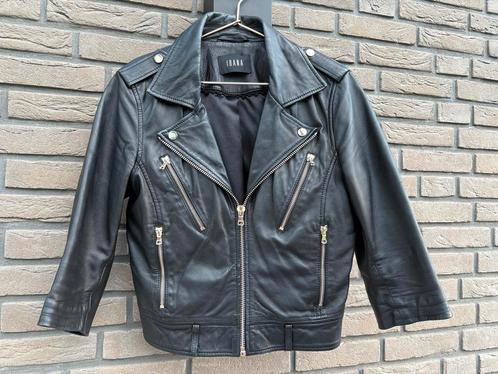 IBANA Kate Moss Leren Jas Maat 38, Kleding | Dames, Jassen | Zomer, Zo goed als nieuw, Maat 38/40 (M), Zwart, Ophalen of Verzenden
