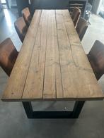 3000x1000 stoere steiger houten tafel, Huis en Inrichting, Complete eetkamers, 4 tot 6 stoelen, Gebruikt, Ophalen of Verzenden