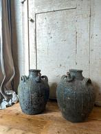 Grote 18e eeuws Frans aardewerk walnoot  olie kruiken., Antiek en Kunst, Ophalen of Verzenden