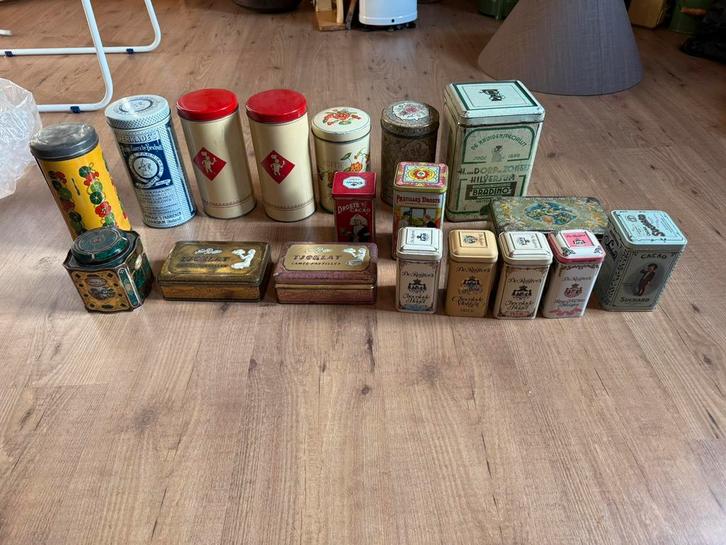 Grote verzameling oude blikken - Droste en De Ruijter, Verzamelen, Blikken, Zo goed als nieuw, Overige, Ophalen of Verzenden