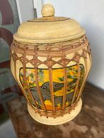 Bamboe pot uit birma 40 cm hoog, mooi h.   Mooi vlechtwerkk, Ophalen of Verzenden, Halfschaduw, Minder dan 100 cm