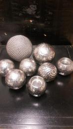 6 sierballen met metaal bekleed, Huis en Inrichting, Woonaccessoires | Overige, Ophalen, Gebruikt