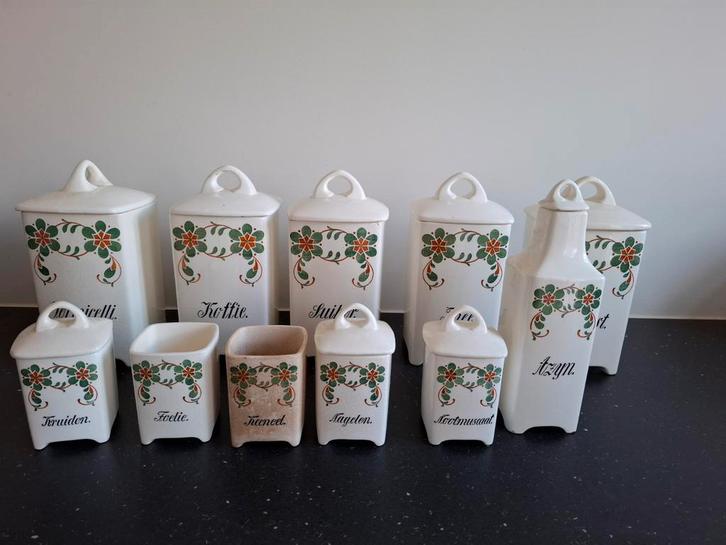 Vintage Kruidenpotjes Set, Antiek en Kunst, Antiek | Keramiek en Aardewerk, Ophalen of Verzenden