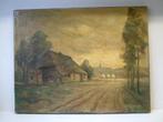 Mooi oud Landschap Schilderij  van een Landschap gesigneerd, Ophalen of Verzenden