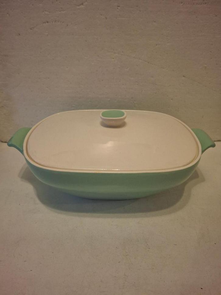 Royal Sphinx - mooie rechthoekige pastel mint dekschaal, Antiek en Kunst, Antiek | Servies los, Ophalen of Verzenden