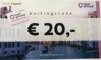 Hotel Giftcard € 20 korting bij besteding > €100, Kortingsbon, Overige typen