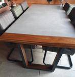 Eettafel( beton/hout), Huis en Inrichting, Tafels | Eettafels, Ophalen, Gebruikt, 50 tot 100 cm, Vijf personen of meer