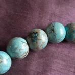 Fraaie Halsketting Turkoois of Turkooiskleurig Glas Indiaans, Verzenden, Zo goed als nieuw, Blauw, Overige materialen